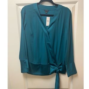 NWT Ann Taylor blue/green wrap blouse!